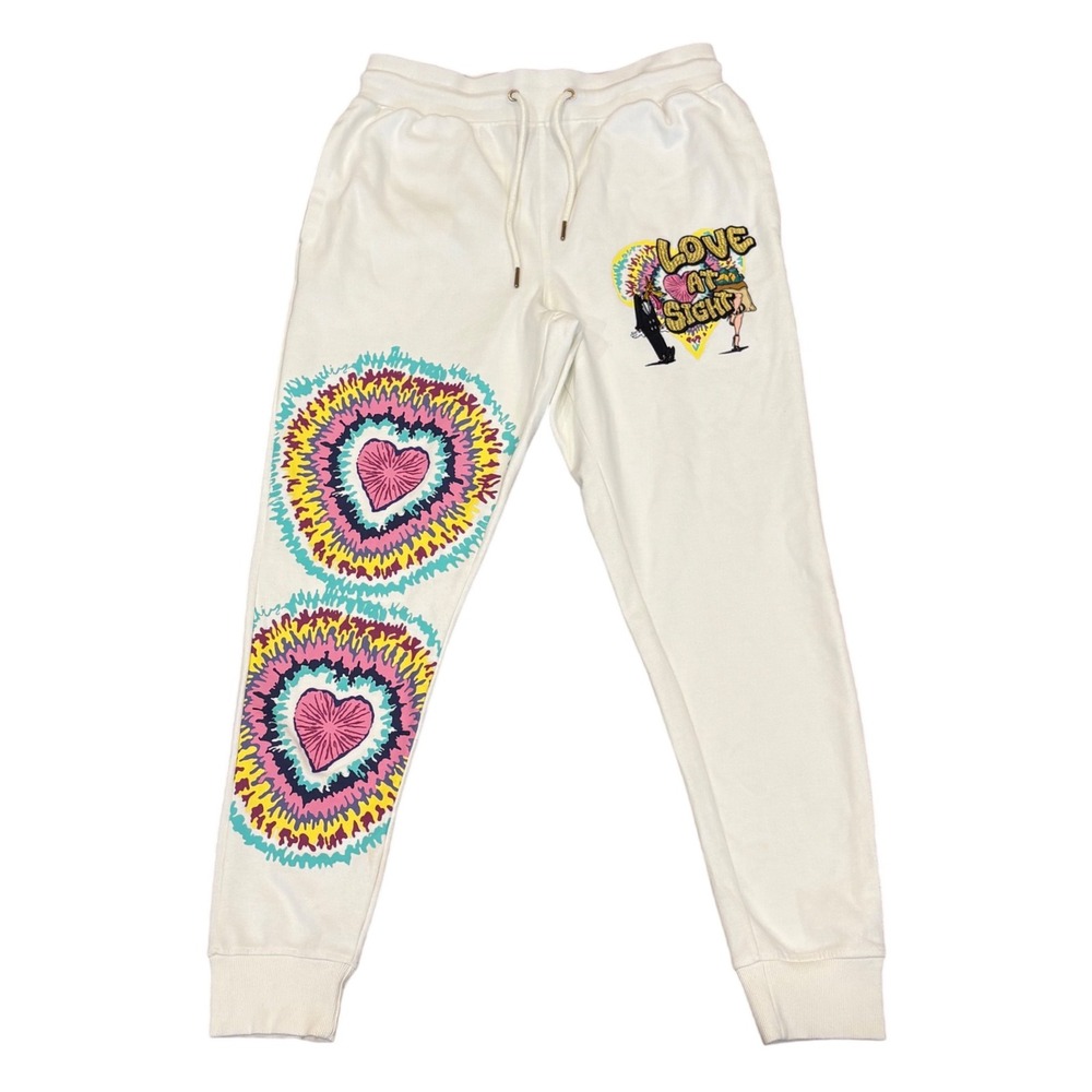 Genuine Authentic Garments Joggers Mens Medium White Love At Sight Looney Tunes - Picture 2 of 8